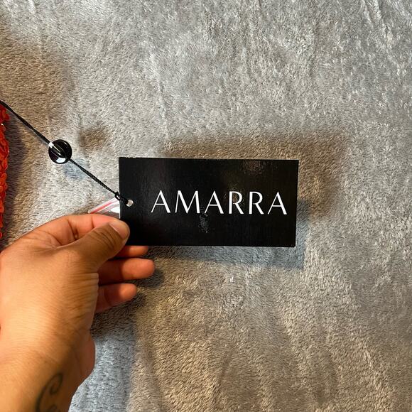 Amarra One Shoulder Sequined Dress Style 87439 Neon Orange Sz 4 New‎ - Picture 10 of 10